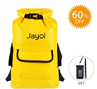 Jayol Waterproof Dry Bags,Sack Backpack with Phone Case, Super Lightweight Bags, Perfect for Swimming, Boating, Kayaking, Fishing, Rafting, Camping and Snowboarding