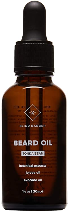 Blind Barber Beard & Face Replenishment Oil - Lightweight Oil for Men with Avocado, Jojoba Oil & Tonka Bean, All Skin Types (1oz / 30ml)