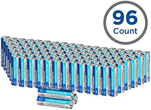 Westinghouse Alkaline AA Batteries (Bulk Pack 96 Count), Leak-Proof & Long-Lasting Technology Double A Primary Batteries with Lasting Power for High Drain Devices (Non-Rechargeable)