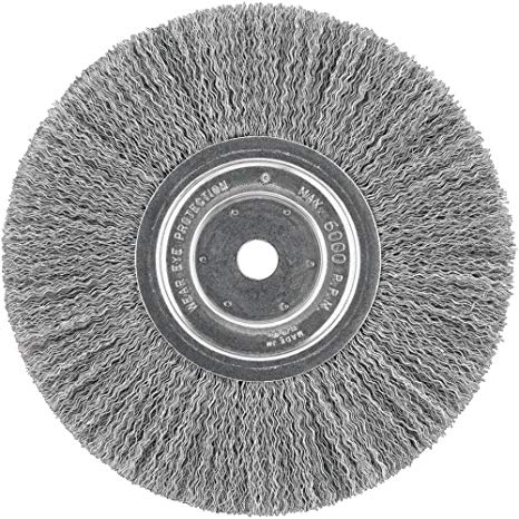 DEWALT DW4907 8 Crimped Bench Wire Wheel, 5/8 Arbor, Wide Face.014