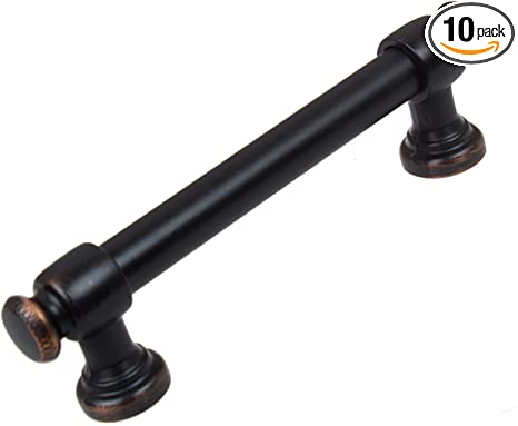 GlideRite Hardware 4361-96-ORB-10 3.75 inch CC Modern Solid Steel Euro Cabinet Bar Pulls 10 Pack, 3.75, Oil Rubbed Bronze Finish