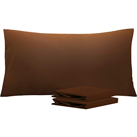 NTBAY King Pillowcases, Set of 2, 100% Brushed Microfiber, Soft and Cozy, Wrinkle, Fade, Stain Resistant, with Envelope Closure, Coffee