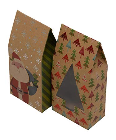 Christmas cookie tent boxes; set of 12 boxes (Style B - No Stickers)