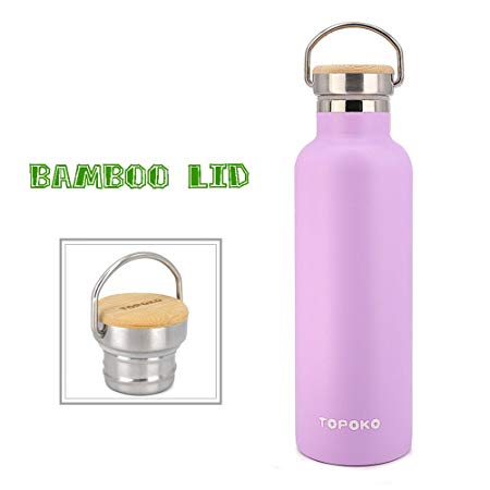 TOPOKO 25 oz Stainless Steel Vacuum Insulated Water Bottle, Keeps Drink Cold up to 24 Hours & Hot up to 12 Hours, Leak Proof Sweat Proof. Large Capacity Sports Bottle