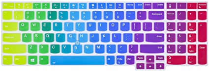 Colorful Keyboard Cover Compatible with Lenovo ThinkPad E580 E590 E595 L590 T570 T575 T580 T590 / ThinkPad P51s P52 P52s(NOT for P51 T560 T550), ThinkPad E590 Keyboard Cover Skin, Rainbow