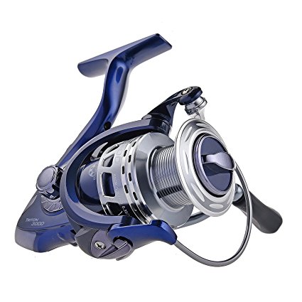 [Big Clearance Sale]KastKing Triton Spinning Fishing Reel - Carbon Fiber Drag System - Stainless Steel Main Shaft with Double Bearing Support for Anglers Who Want High Technology Freshwater or Saltwater Spinning Reels - Up to 22LBs Max Drag - Top Rated Fishing Reel From ICAST Award Winning Manufacturer