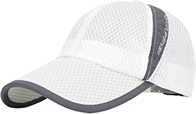 Panegy Unisex Mesh Brim Tennis Cap Outside Sunscreen Quick Dry Adjustable Baseball Hat