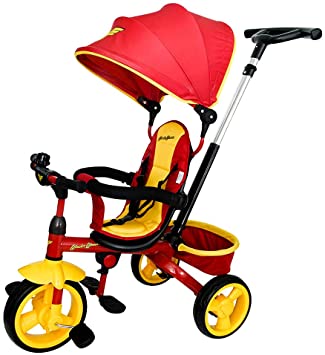 KidsEmbrace 4-in-1 Push and Ride Combination Stroller Tricycle, Toddler Trike, DC Comics Wonder Woman