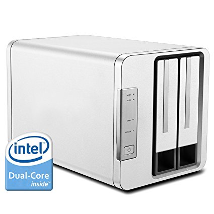 Noontec-TerraMaster F2-220 2-bay NAS Drive Intel Dual Core 2.41GHz 2GB RAM PLEX DLNA Media Server Personal Cloud Storage (Diskless)