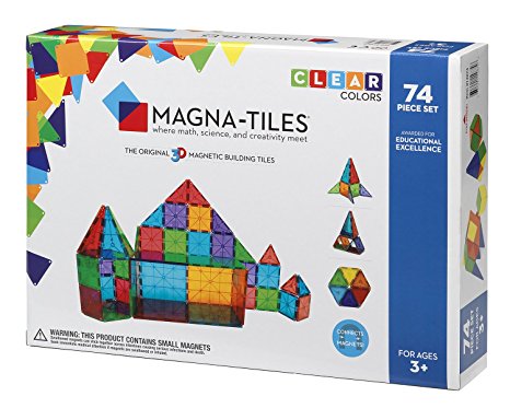 Magna-Tiles Clear Colors 74 Piece Set - 14874