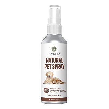 AMERTA Organic All Natural Pet Spray - Odor Remover - Repel Ticks, Fleas and More Bugs - Safe for All