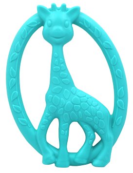 AILAMS Giraffe Baby Teether Ring,Food Grade Silicone BPA FreeFDA approved,toddlers Teething Toy (Turquoise )