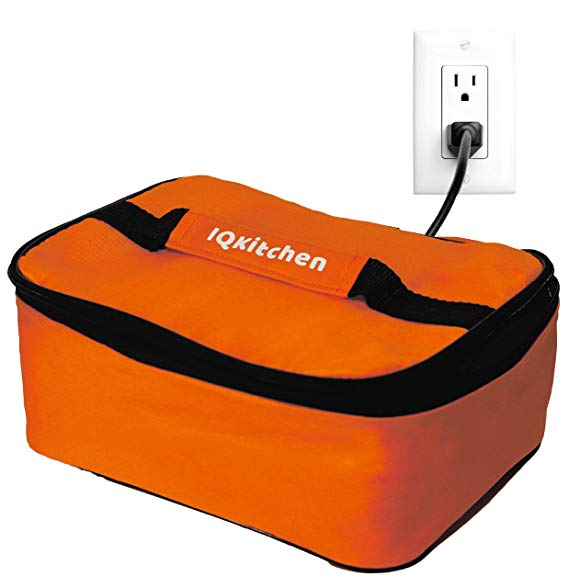 IQ Kitchen Personal Portable Mini Oven Electric Bento Lunch Box Food Warmer Hot Meals (Orange)