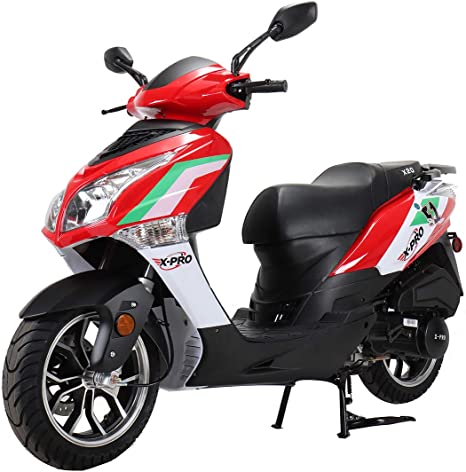 X-PRO Fiji 150cc Moped Street Gas Moped 150cc Adult Bike with 13" Aluminum Wheels Assembled in Crate (Red)