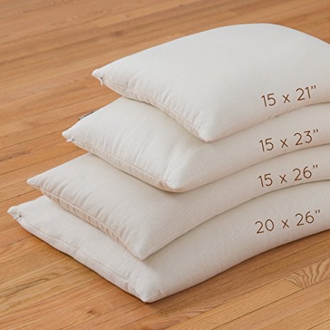 ComfyComfy Buckwheat Hull Pillow Made in USA - Comfy Sleep Queen (20” x 30”)