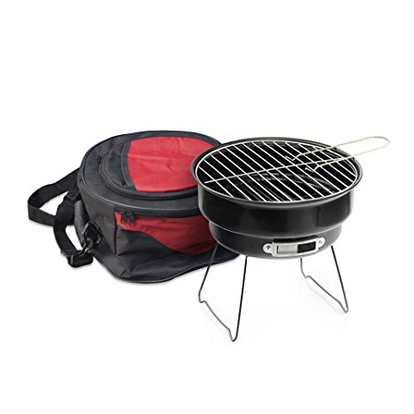 PORTABLE CHARCOAL BARBEQUE MINI GRILL WITH COOLER & CARRYBAG FROM MOSKUS GEAR