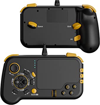 IFYOO GTP01 Wired USB Gaming Touchpad with Keyboard and Mouse Funcitons, Trackpad Game Controller Compatible with Xbox Series X|S, Xbox One, PS5, PS4, PC Steam Windows 11 10, Mac OS - Black&Yellow