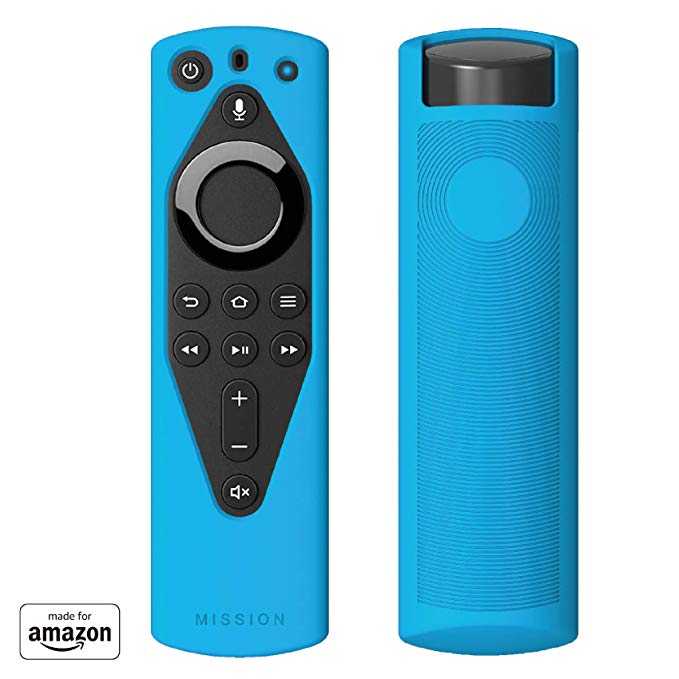 "Made for Amazon" Mission Cables Case for All-new Alexa Voice Remote with power and volume controls - Bahama Blue