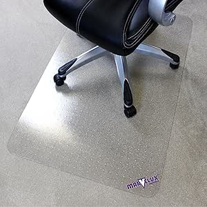 Marvelux Thick Polycarbonate Office Chair Mat for High Pile Carpets, Large Heavy Duty Clear Rigid Rectangular Carpeted Floor Protector Mat for Plush Pile Carpets, 48” x 60”