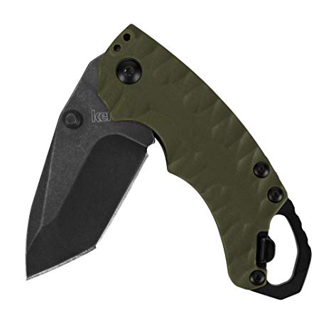 Kershaw Shuffle II Olive Multifunction Folding Pocket Knife (8750TOLBW), 2.6 In. 8Cr13MoV Stainless Steel Tanto Blade with Blackwash Finish and Reversible Pocketclip; 3 oz