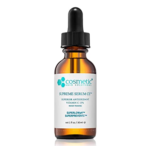 Cosmetic Skin Solutions Supreme Serum CE, Antioxidant Brightening 15% Vitamin C Formula (1 oz)