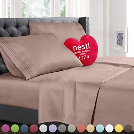 RV/Short Queen Size Bed Sheets Set Taupe, Highest Quality Bedding Sheets Set on Amazon, 4-Piece Bed Set, Deep Pockets Fitted Sheet, 100% Luxury Soft Microfiber, Hypoallergenic, Cool & Breathable