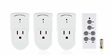 Century Wireless Remote Control Electrical Outlet Switch for Household Appliances, White (Learning Code, 3Rx-1Tx)