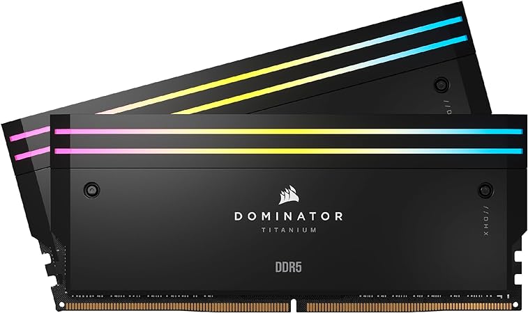 CORSAIR Dominator Titanium RGB DDR5 RAM 64GB (2x32GB) DDR5 6600MHz CL32 Intel XMP iCUE Compatible Computer Memory - Black (CMP64GX5M2X6600C32)