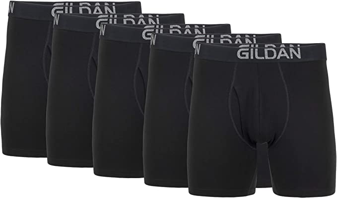 Gildan Mens Cotton Stretch Regular Leg Boxer Brief