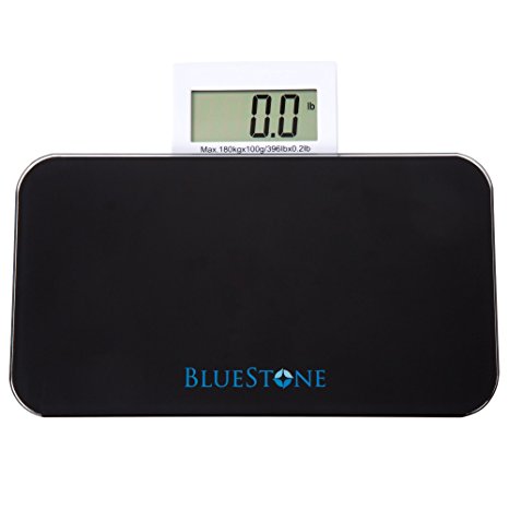 Bluestone Glass Digital Body Scale with Expandable Readout, Black