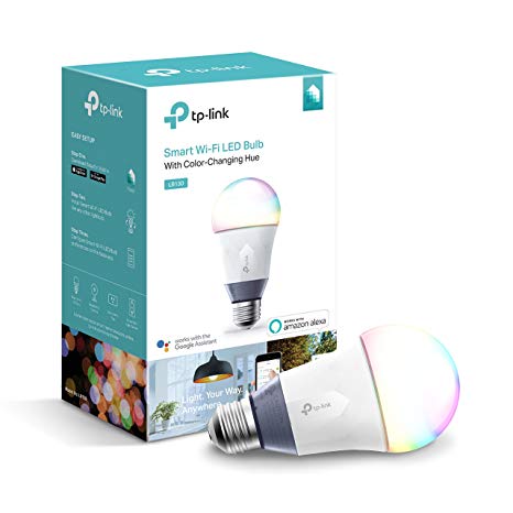 Kasa Smart Wi-Fi LED Light Bulb by TP-Link - Multicolor, Dimmable, A19, No Hub Required, Compatible with Alexa and Google Assistant (LB130) (Renewed)