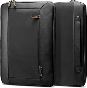 Spigen Klasden Laptop Sleeve Case for 14 15 15.6 16 Inch Laptop, Includes Hidden Pocket With Hand Strap, Laptop Pouch Bag Compatible With Apple MacBook Air/Pro, Samsung, Dell, Lenovo, etc - Black