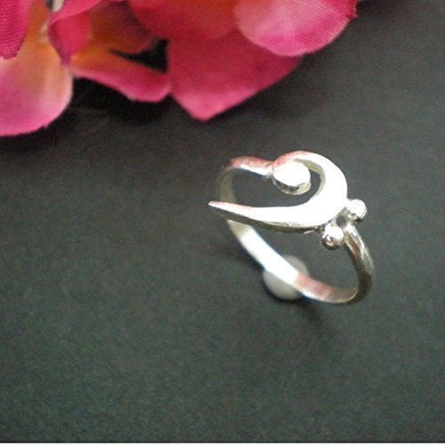 Handmade Sterling Silver Music Note Bass Clef Ring