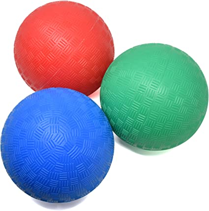 5 Inch Playground Balls, Set of 3 Mini Sports Balls for Soft Play, Rubber Dodge Balls for Indoor and Outdoor Use, Inflated Bouncy Easy Grip for Kids and Toddlers
