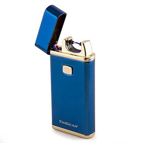 TriGear Elite Series Windproof USB Rechargeable Marine Blue Electric Arc Coil Lighter