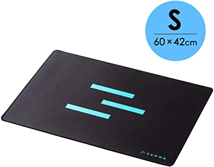 SANWA (Japan Brand) Extended Gaming Mouse Pad with Stitched Edge, Large Foldable Mousepad, Comfy Mouse Mat for Desktop, Non-Slip Base, for Laptop, Computer, Gamer, Home & Office, （600×420mm）, Black