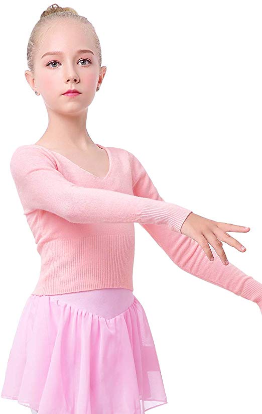 Daydance Kids Girl's Ballet Sweater Cardigan High Waist Ballet Warm Up
