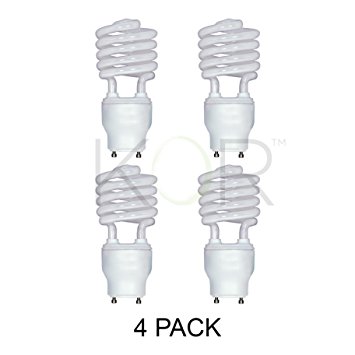 (Pack of 4) 23 Watt Mini Spiral - GU24 Base - (100W Equivalent) - T2 Mini-Twist - CFL Light Bulb - 5000K Bright White