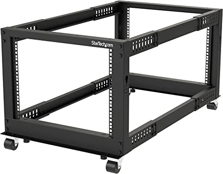 StarTech.com 8U 19" Open Frame Server Rack - Compact 4 Post Adjustable Depth (22-40") Mobile - Free Standing Network/Computer Equipment Data Rack- Dell PowerEdge HP ProLiant ThinkServer (4POSTRACK8U)