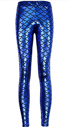 Alaroo Shiny Fish Scale Mermaid Leggings for Women Pants S-3XL