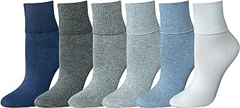 Amazon Essentials womens 6-pack Turn CuffCasual Sock