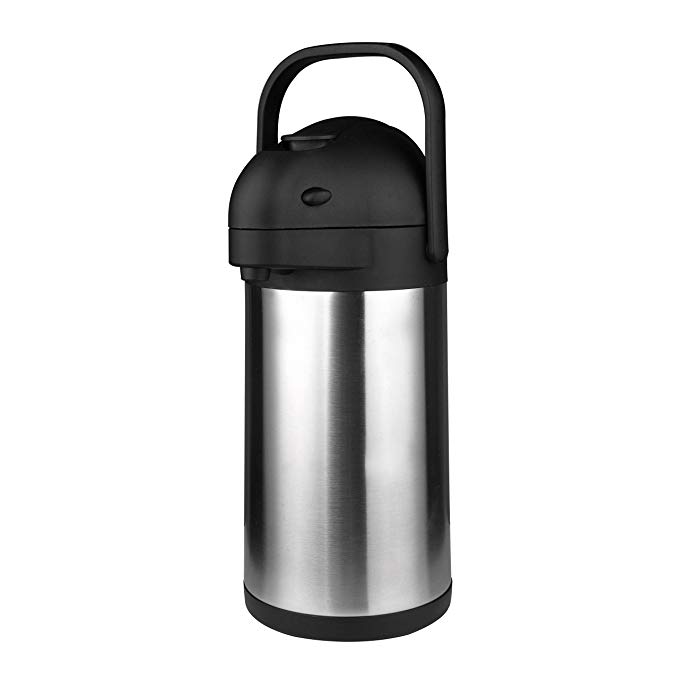 2.2 Liter Airpot Thermal Coffee Carafe/Lever Action/Stainless Steel Insulated Thermos / 12 Hour Heat Retention / 24 Hour Cold Retention (2.2 Liter)