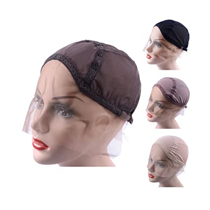 Lace Front Wig Cap for Making Wigs with Adjustable Strap Glueless Weaving Cap Wig Caps (Dark Brown L 23inch)