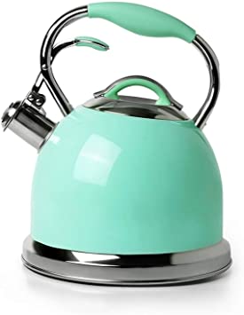 2.6l Whistling Kettle, Household Large Capacity Kettle for a Variety of Stoves Large Tea Kettle (Color : Green, Size : 2.6L)