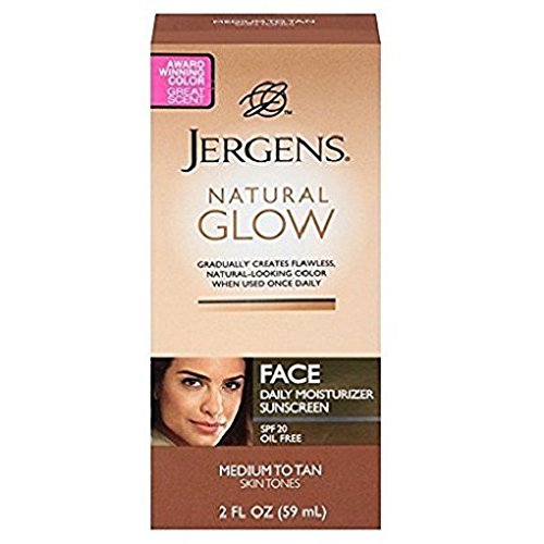 Jergens Natural Glow Healthy Complexion Daily Facial Moisturizer for Medium to Tan SPF, 2 Ounce - 2 Pack