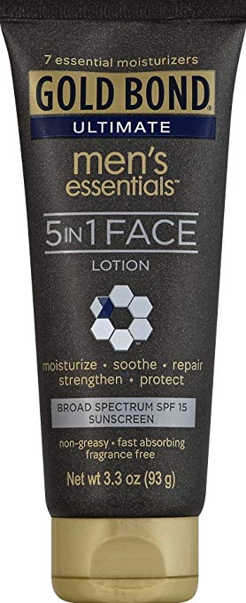 Gold Bond Ultimate Men's Essentials 5-in-1 Face Lotion, 3.3 Ounce