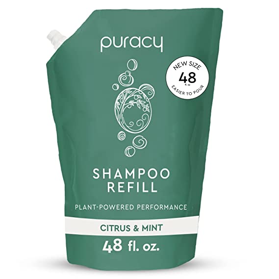 Puracy Natural Shampoo Refill, 98.5% Plant-Based, Hair Stays Cleaner Longer with LexFeel N5, Color-Safe Sulfate-Free Shampoo, 48 fl.oz.