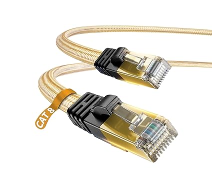 Cat 7 Ethernet Cable, DanYee Nylon Braided 16ft CAT7 High Speed Professional Gold Plated Plug STP Wires CAT 7 RJ45 Ethernet Cable 3ft 10ft 16ft 26ft 33ft 50ft 66ft 100ft (Gold 16ft)