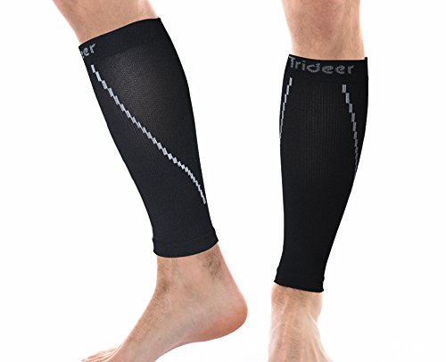 Trideer Calf Compression Sleeve - Ultra Light Breathable for Shin Splint & Calf Pain Relief, Circulation & Support - Leg Compression Socks for Men and Women (1 Pair)
