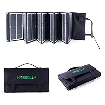 KINGSOLAR Highest Efficient 80W Foldable Solar Panel Portable Solar Charger Dual Output (USB Port   DC Output) for camping